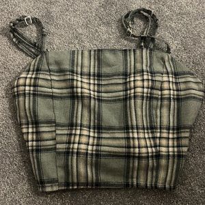 plaid crop top tank